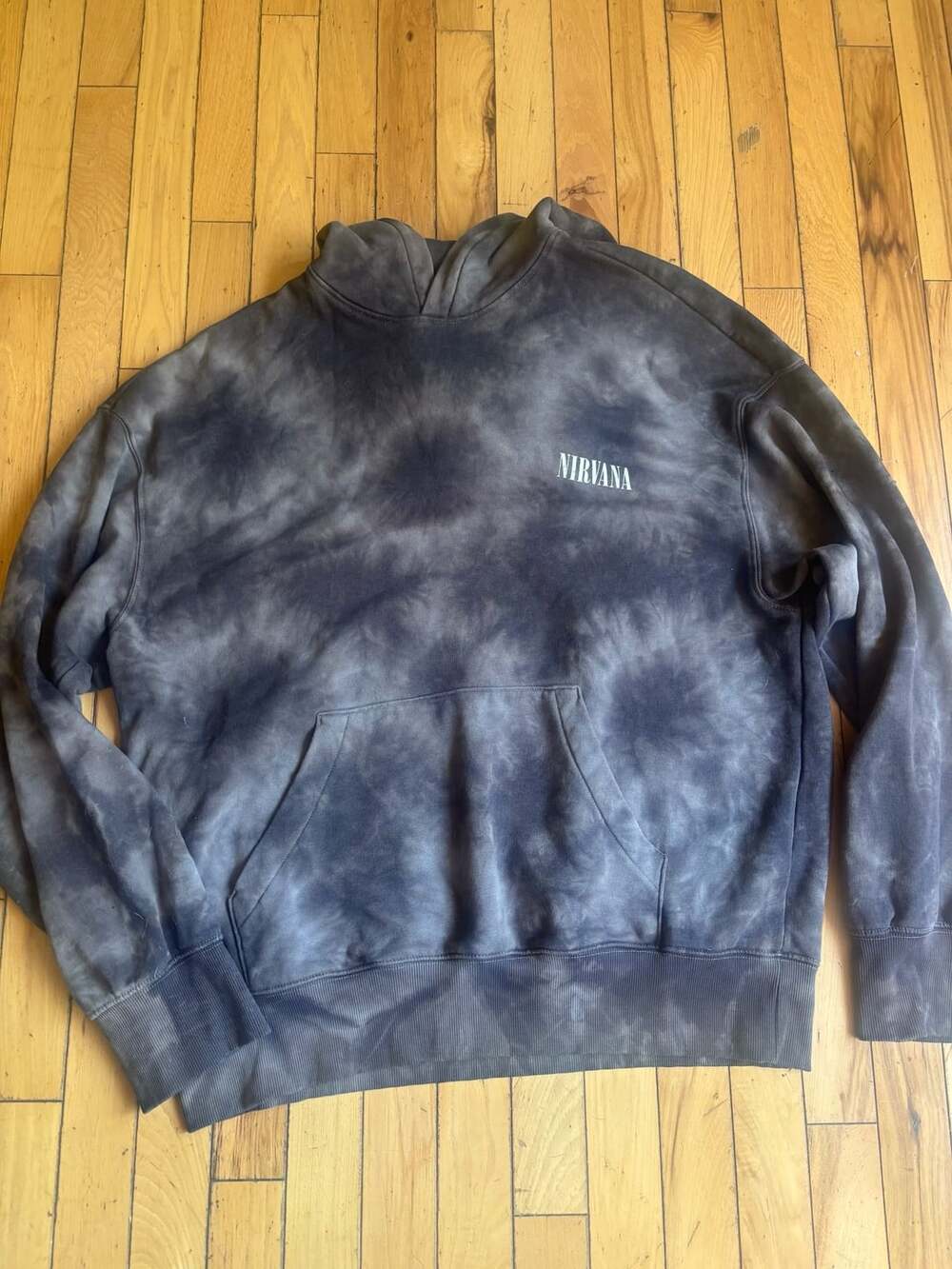 H&M Nirvana Oversized Fit Tie-Dye Angel Graphic Hoodie